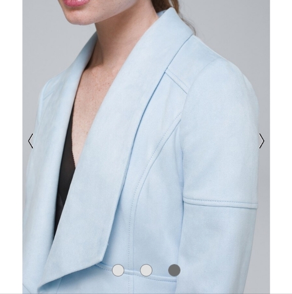 WHBM Faux Suede Drape Front Jacket - Picture 3 of 12